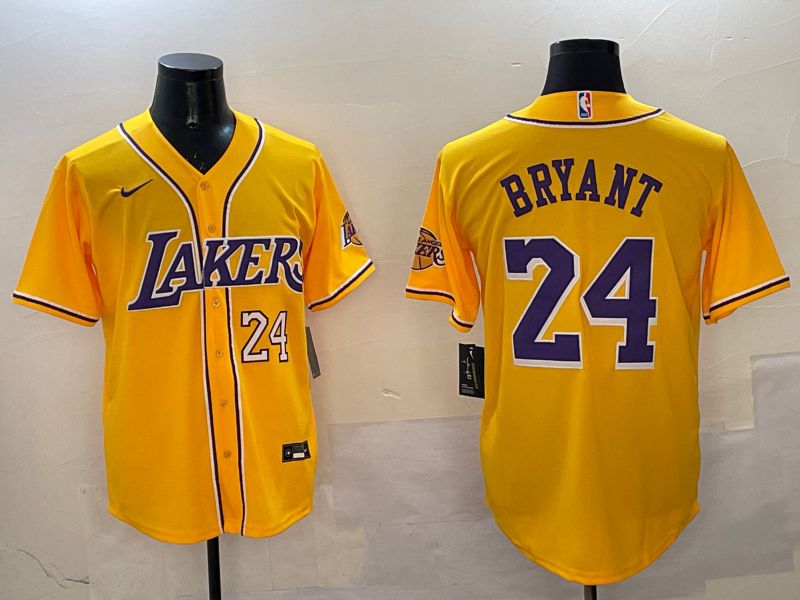 Men Los Angeles Lakers #24 Bryant Yellow Joint Name Nike 2025 NBA Jersey style 12->los angeles lakers->NBA Jersey